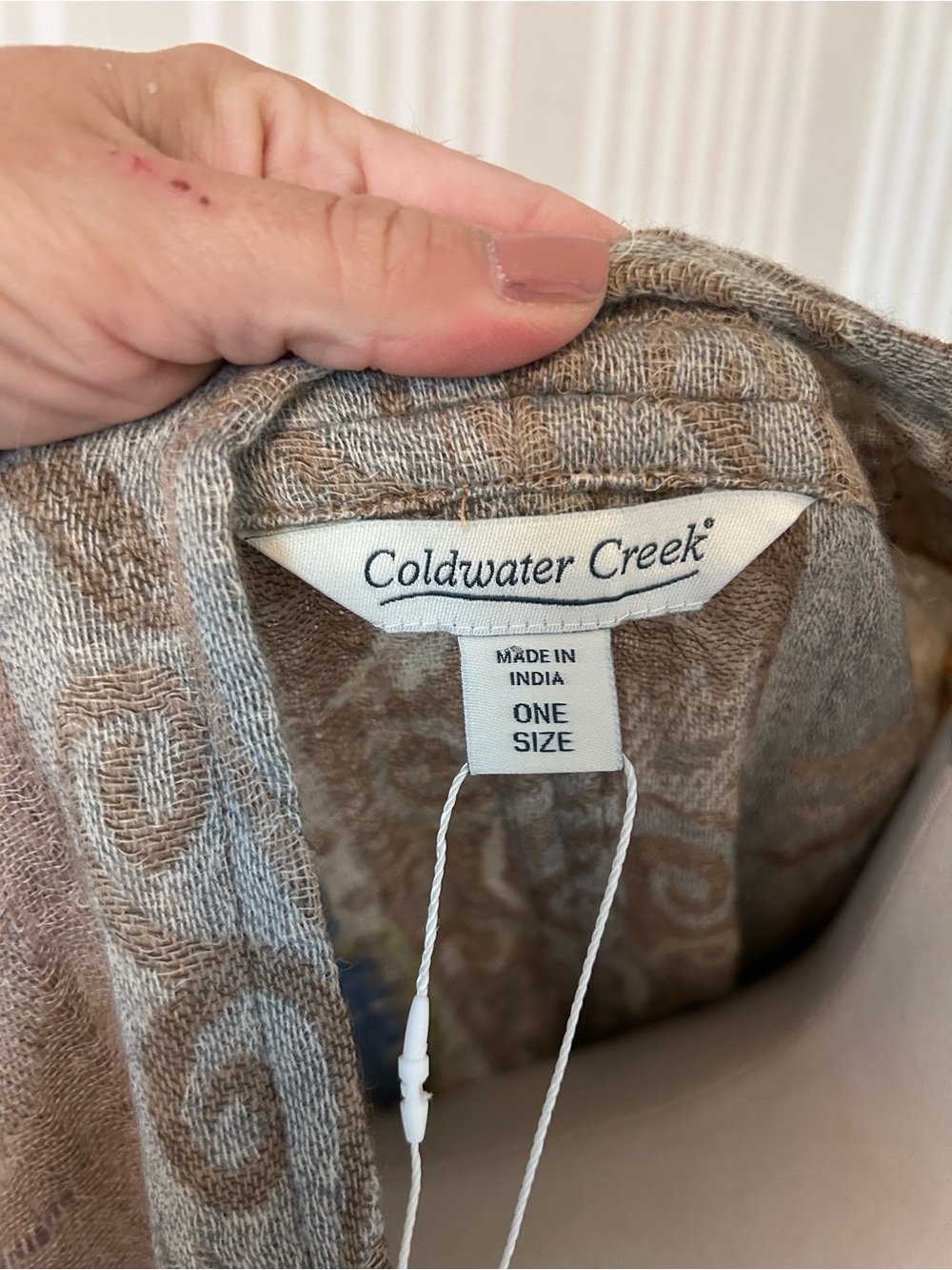 Coldwater Creek Wool Embroidered Grey Multi-Color Open Front Wrap One-Size - Picture 5 of 8